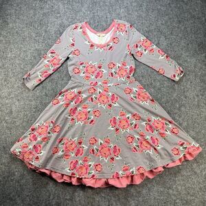 Matilda Jane Dress Womens Medium Marzipan Rose Stretch Floral Fit Flare Preppy